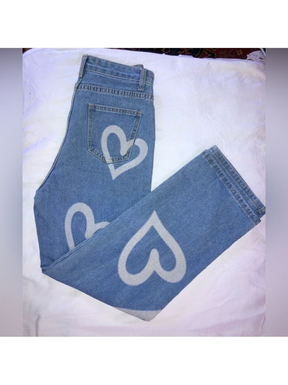 Colorful Natalie High Waisted, Wide Leg Heart Jeans in light Denim size 27 - Picture 6 of 11